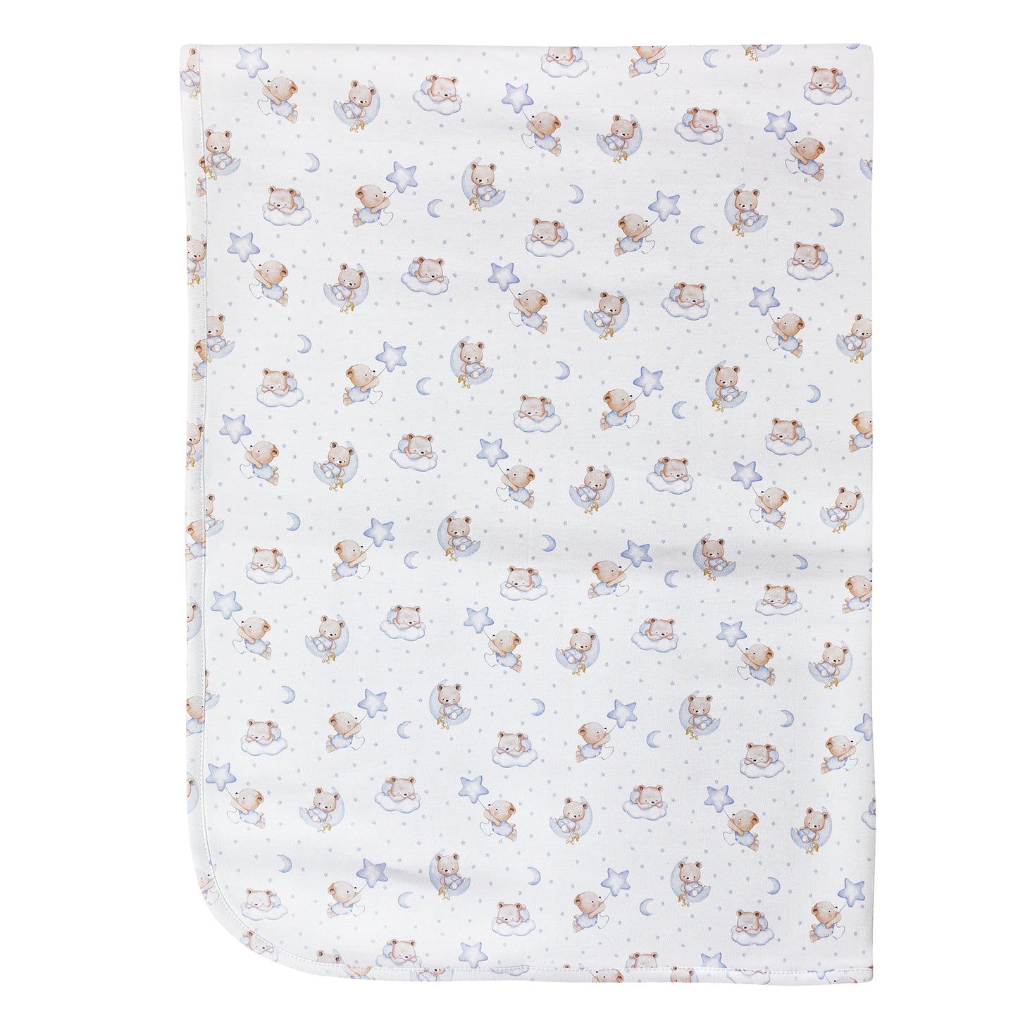 Sleep Tight Bear Blue Receiving Blanket by Baby Club Chic