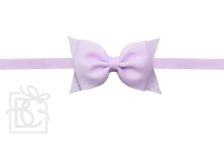Beyond Creations Sophia Flat Pantyhose Headband with 2.5-inch Dainty Bow - Light Orchid