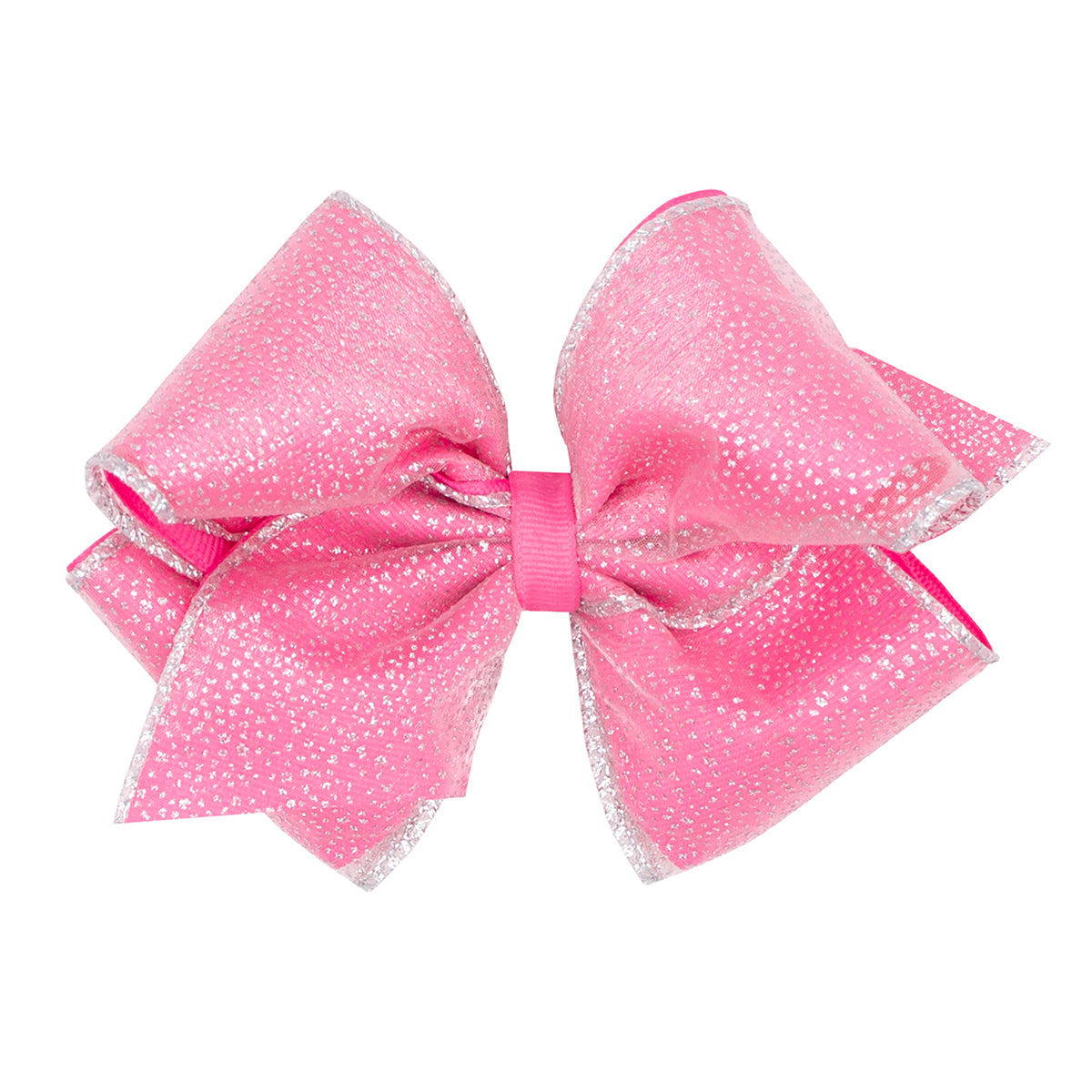 Hot Pink / Silver Sparkle Overlay Bow by Wee Ones