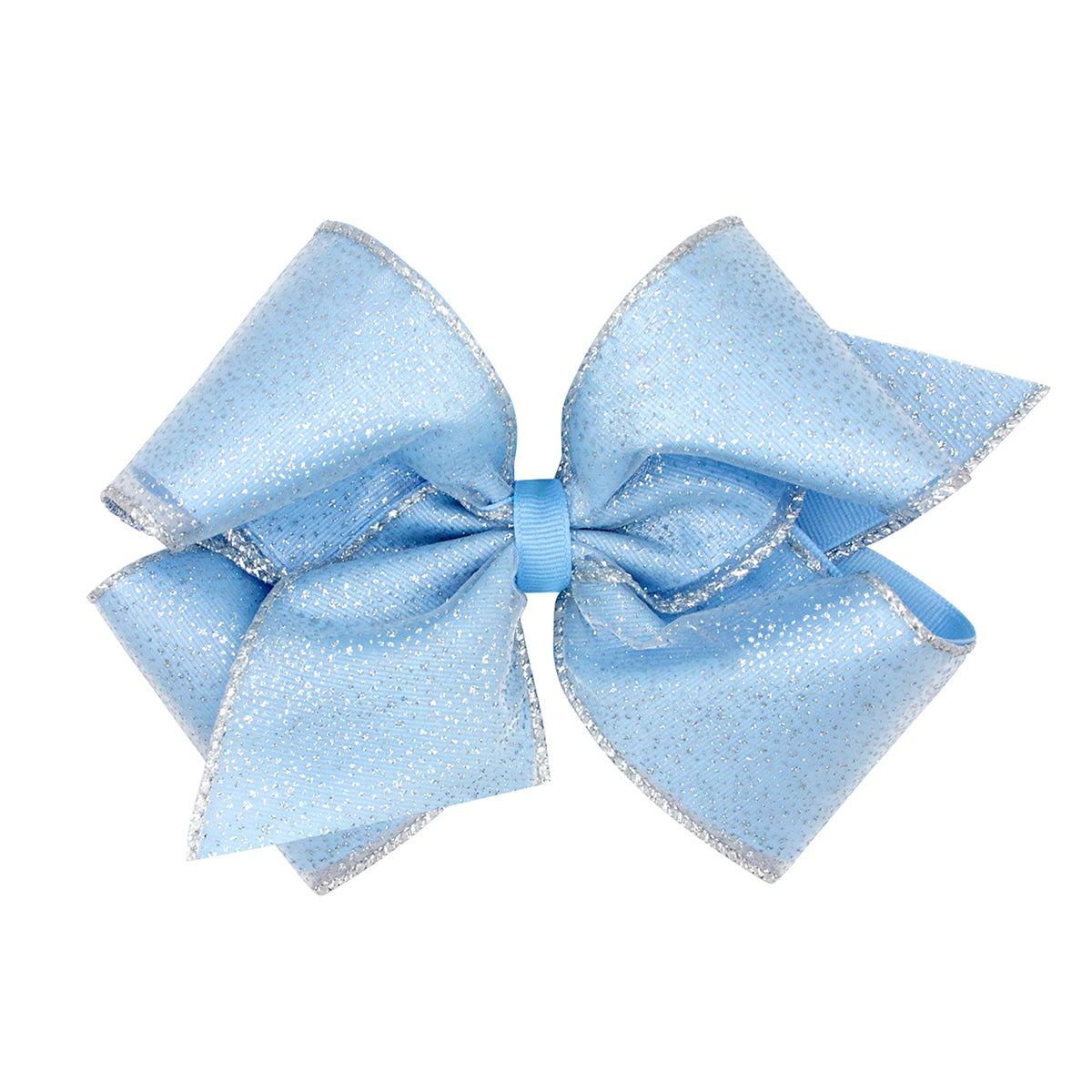 Millennium Blue / Silver Sparkle Overlay Bow by Wee Ones