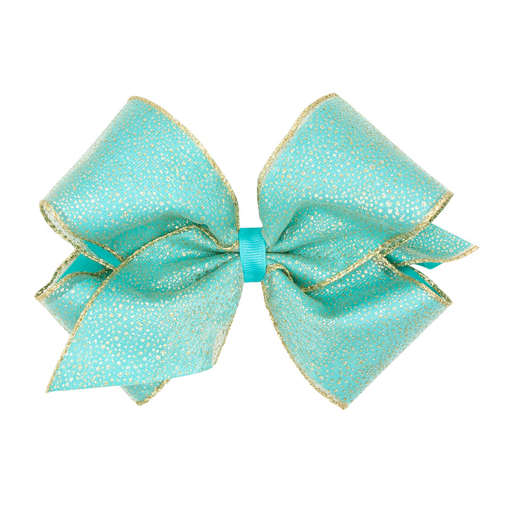 Navajo Turquoise / Gold Sparkle Overlay Bow by Wee Ones