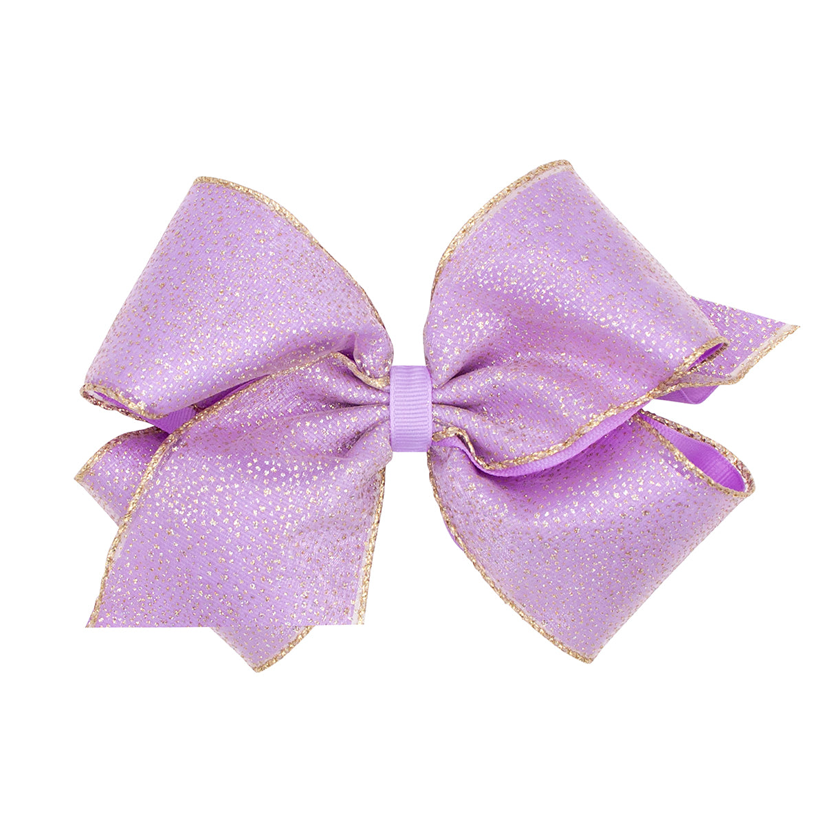 Light Orchid / Gold Sparkle Overlay Bow by Wee Ones