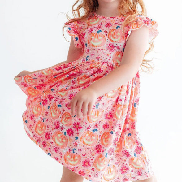 Spooktacular Halloween Flutter Twirl Dress by Mila & Rose