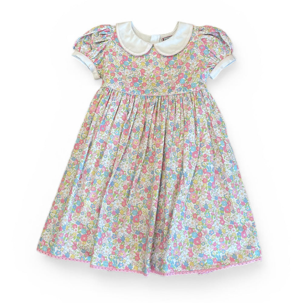 Spring Flower Peter Pan Collar Dress by Cotton Kids