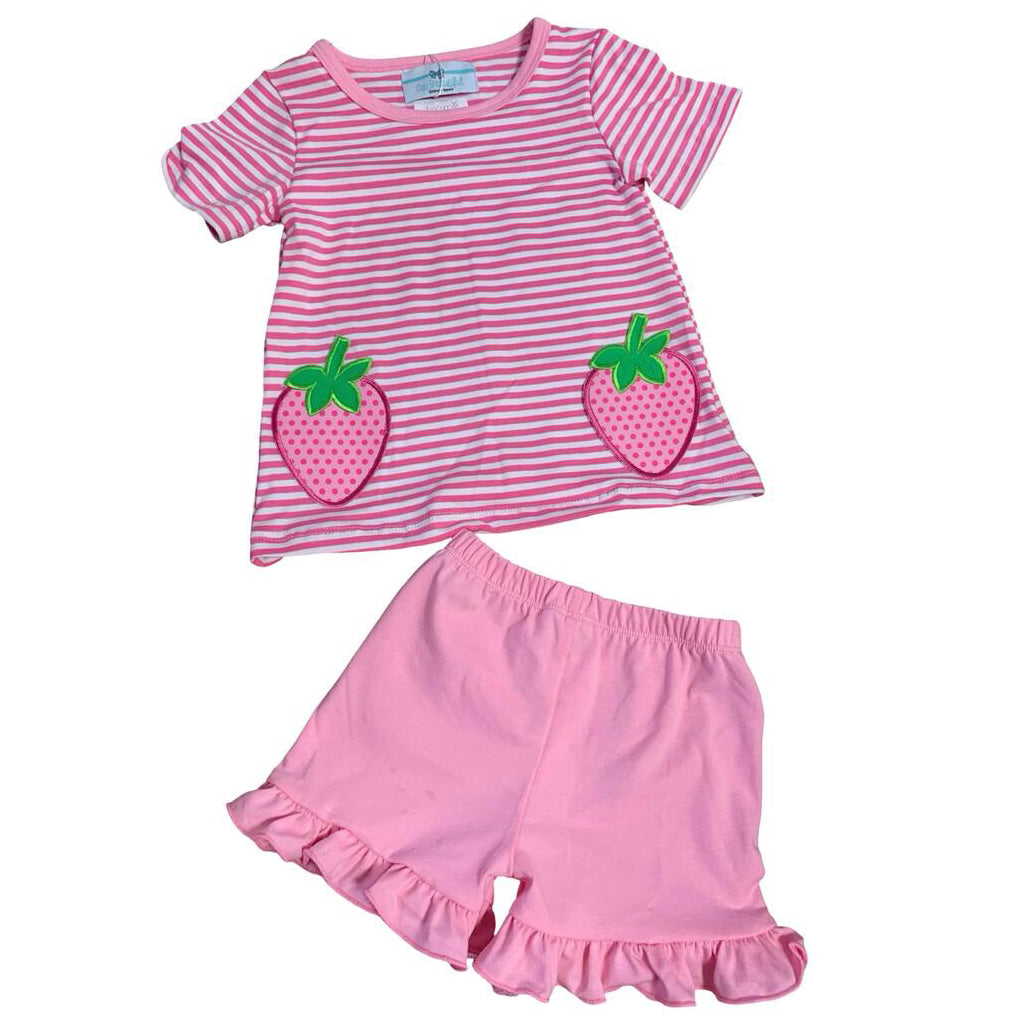 Strawberry Knit Short Set by City Beautiful