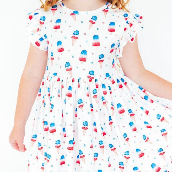 Summer Sweets Flutter Sleeve Twirl Dress by Mila & Rose