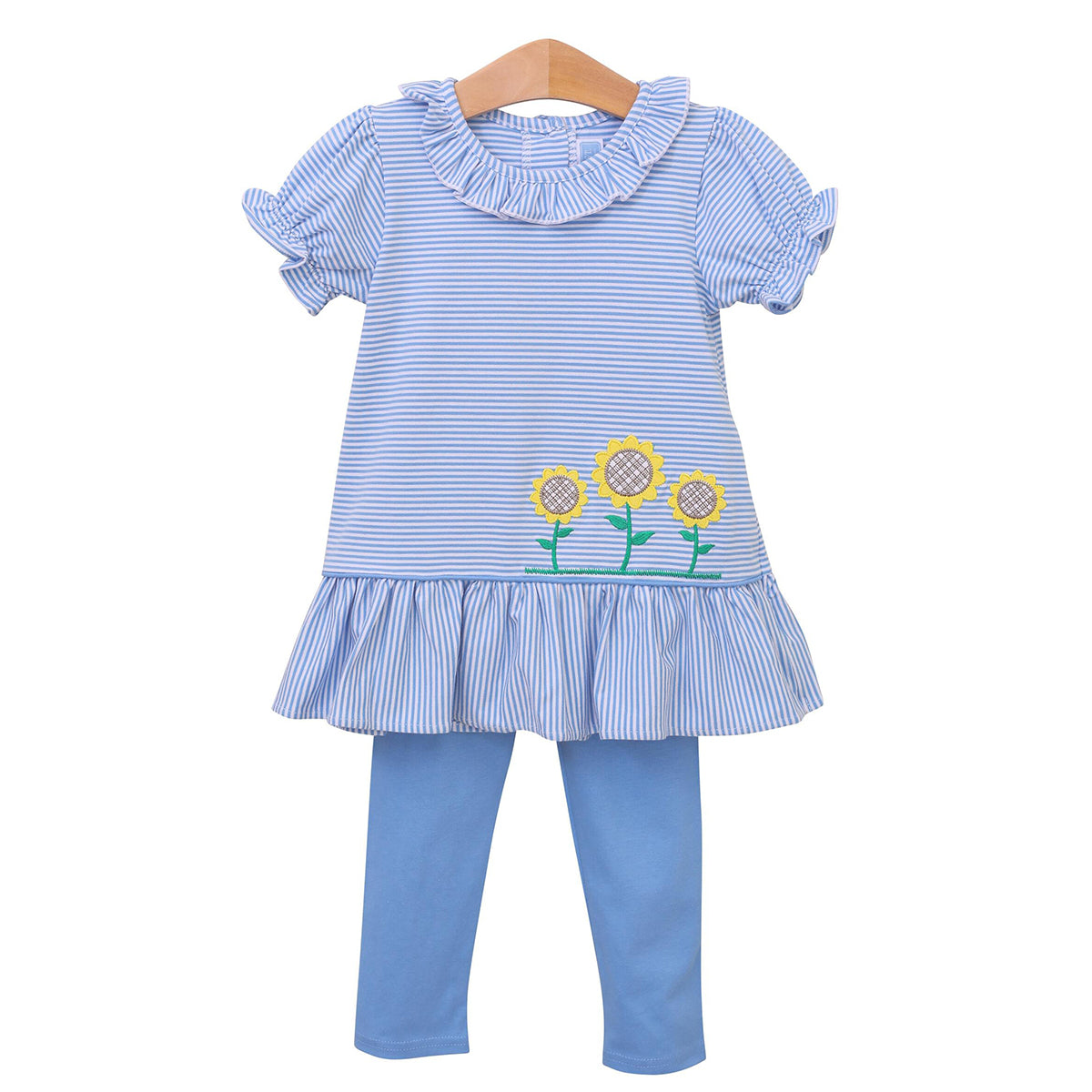 Sunflower Applique Pants Set by Trotter Street Kids