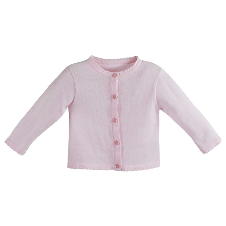 Pink Scallop-Edge Sweater by Petit Ami
