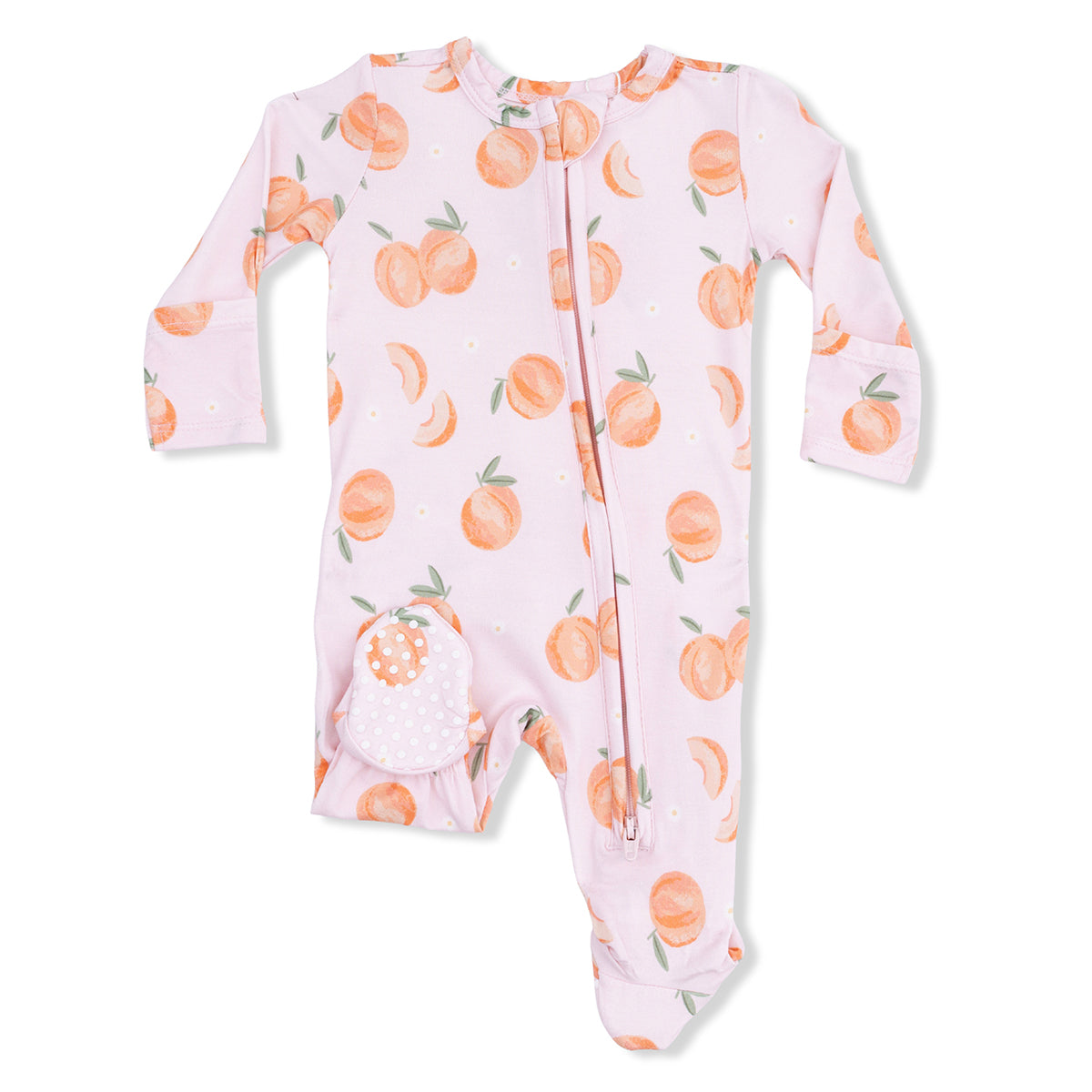 Sweet Peach Ruffle-Back 2-Way Zipper Footie by Angel Dear
