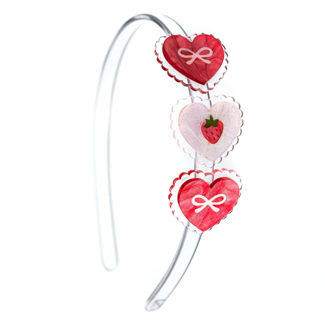 Sweetheart Strawberry Shimmer Headband by Lilies & Roses