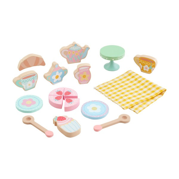 Mud Pie Wood Tea Party Toy Set