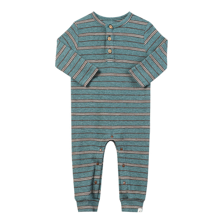 Teal Ribbed Mason Henley Romper by Me & Henry