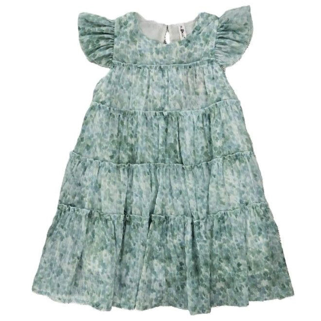 Teal Watercolor Dress by ML Kids