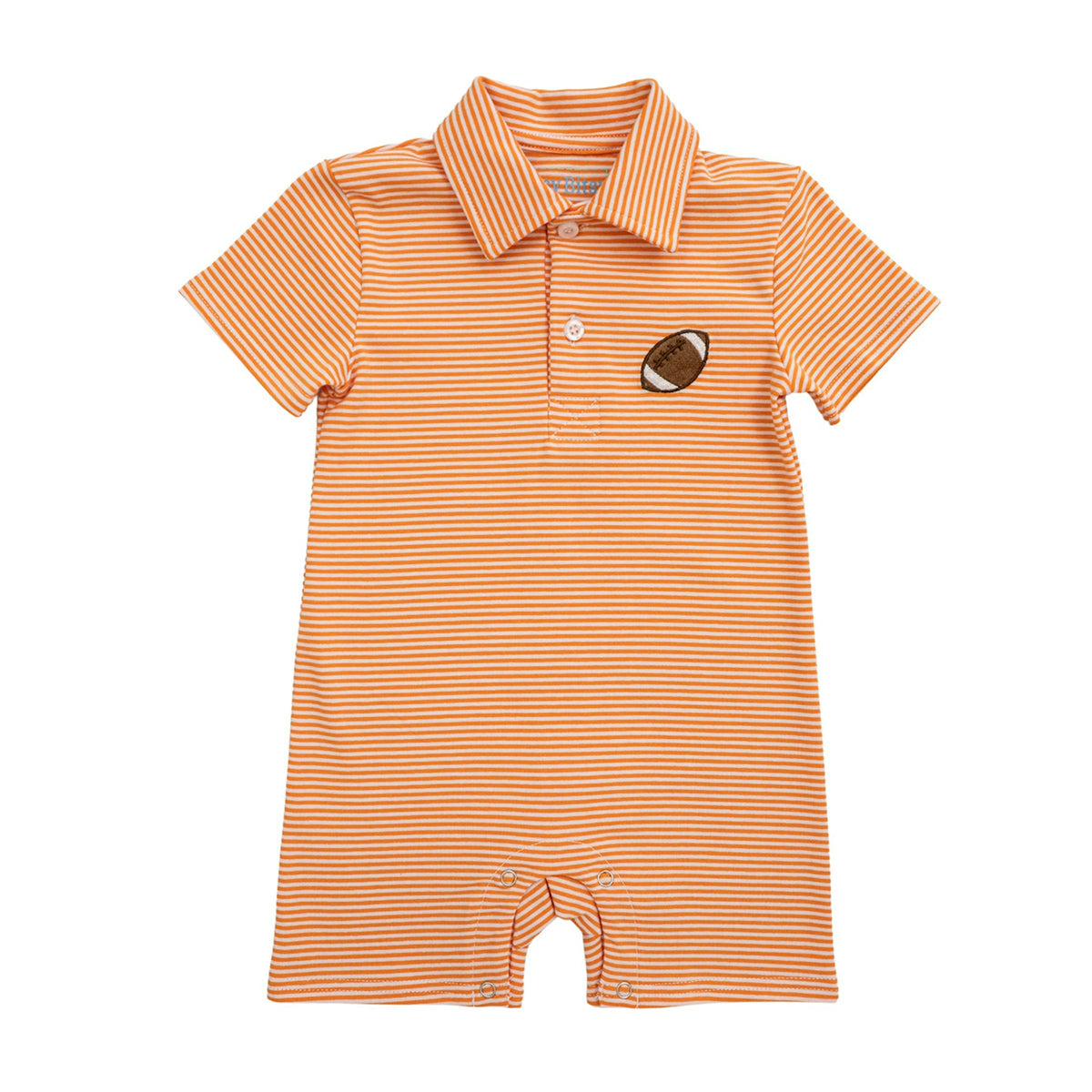 Orange Football Romper by Itsy Bitsy