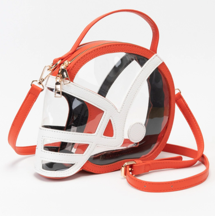 Orange Clear Football Helmet Purse