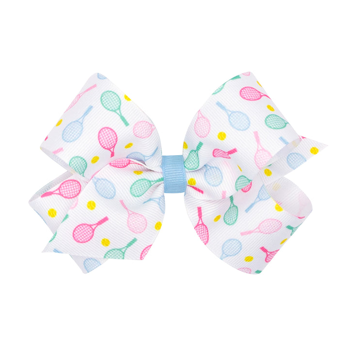 Wee Ones Tennis Rackets Grosgrain Bow (2 Sizes)