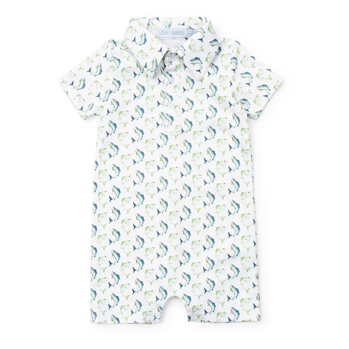 Jumping Trout Boy's Polo Shortall by Lila & Hayes