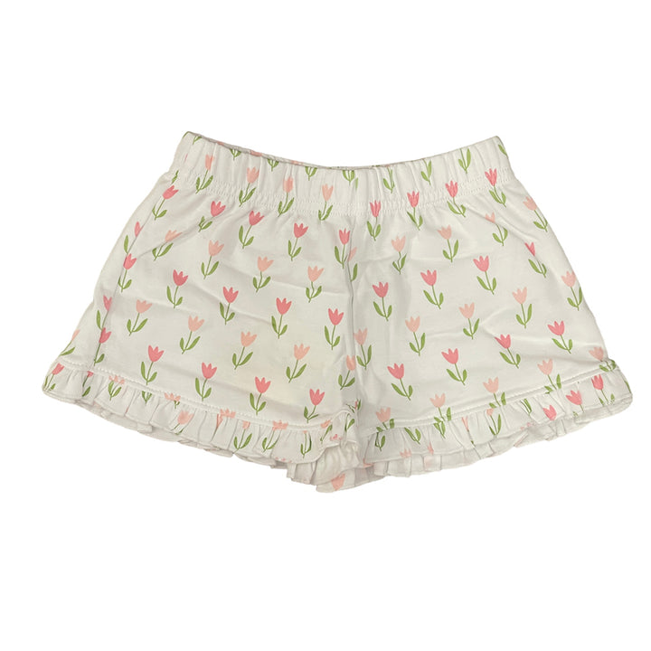 Luigi Girls Pink Tulips Ruffle Shorts