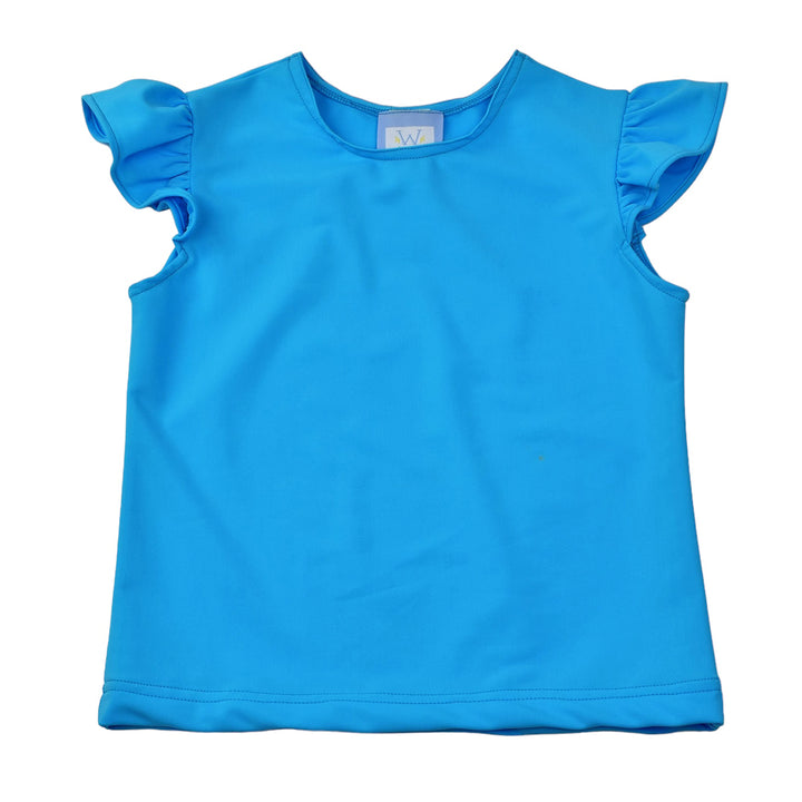 Color Works Turquoise Angel Sleeve Top