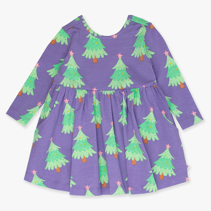 Purple Twinkling Trees Knit Twirl Dress by RuffleButts