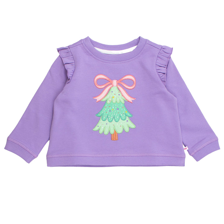 Purple Twinkling Tree Applique Sweatshirt by RuffleButts