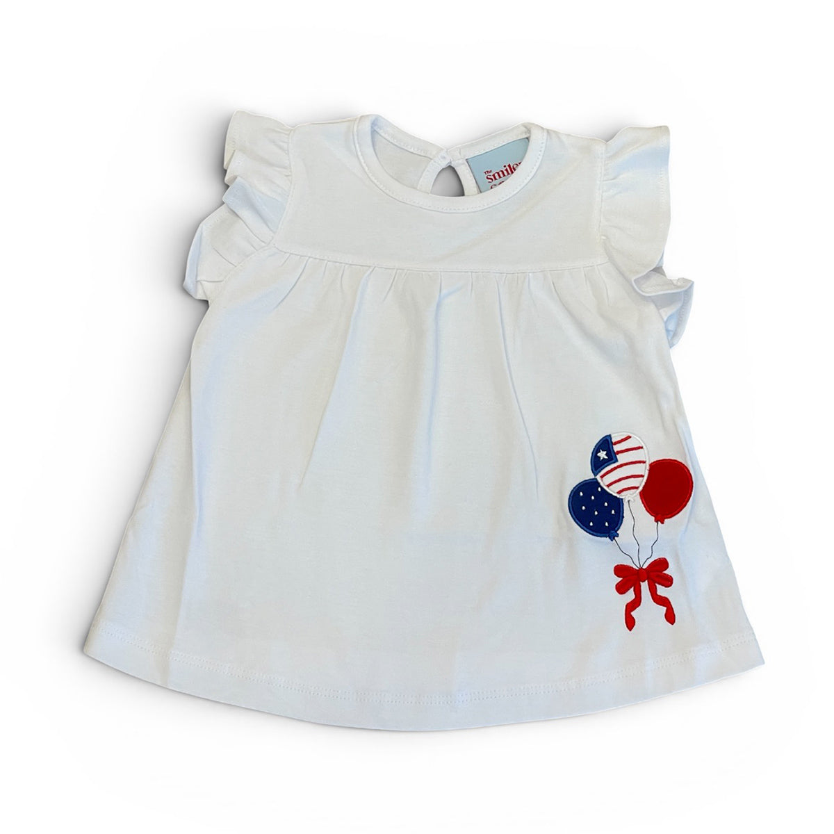 Patriotic Balloons Ruffle-Sleeve Shirt by The Smiley Crab