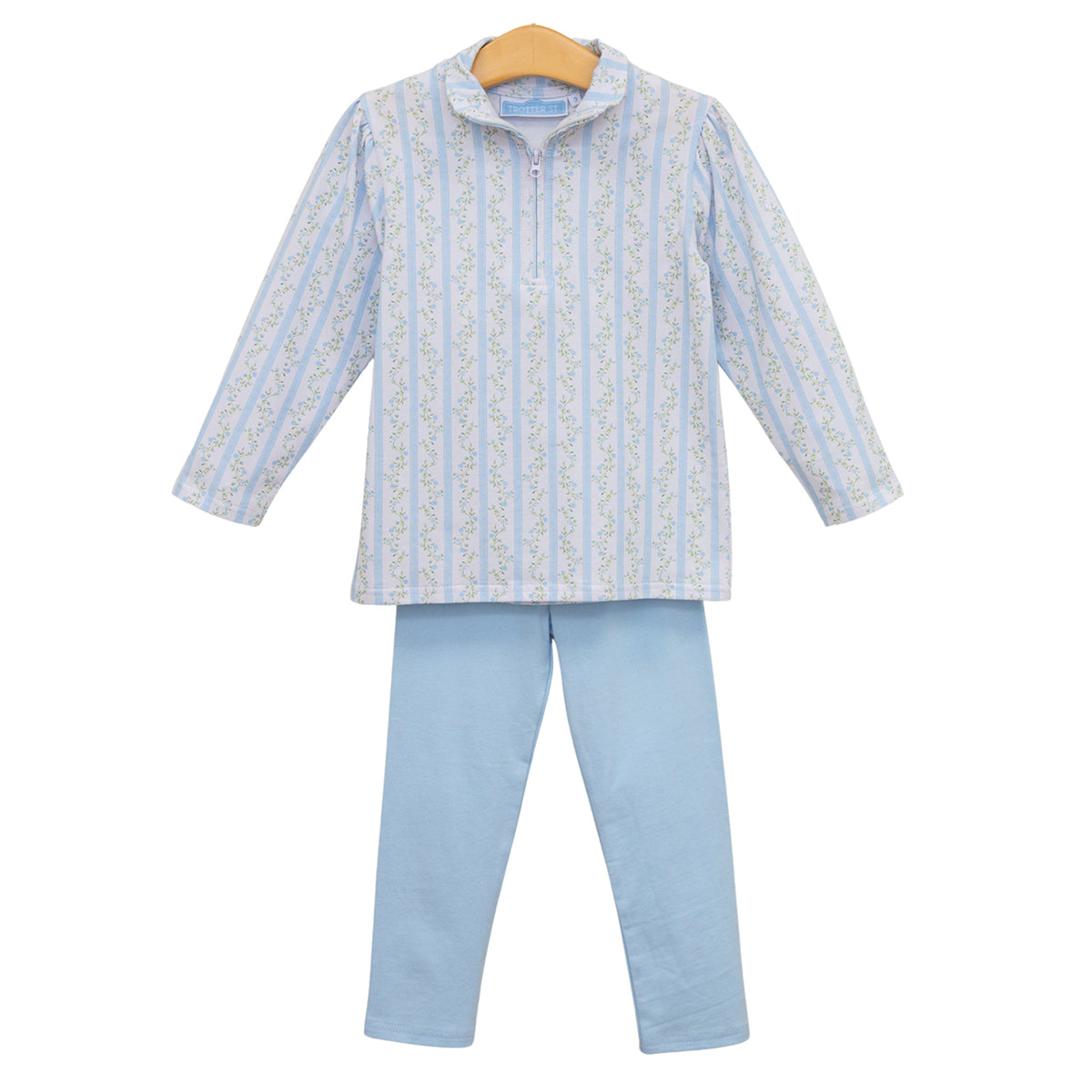 Vineyard Blooms Quarter-ZIp Pullover / Leggings Set by Trotter Street Kids