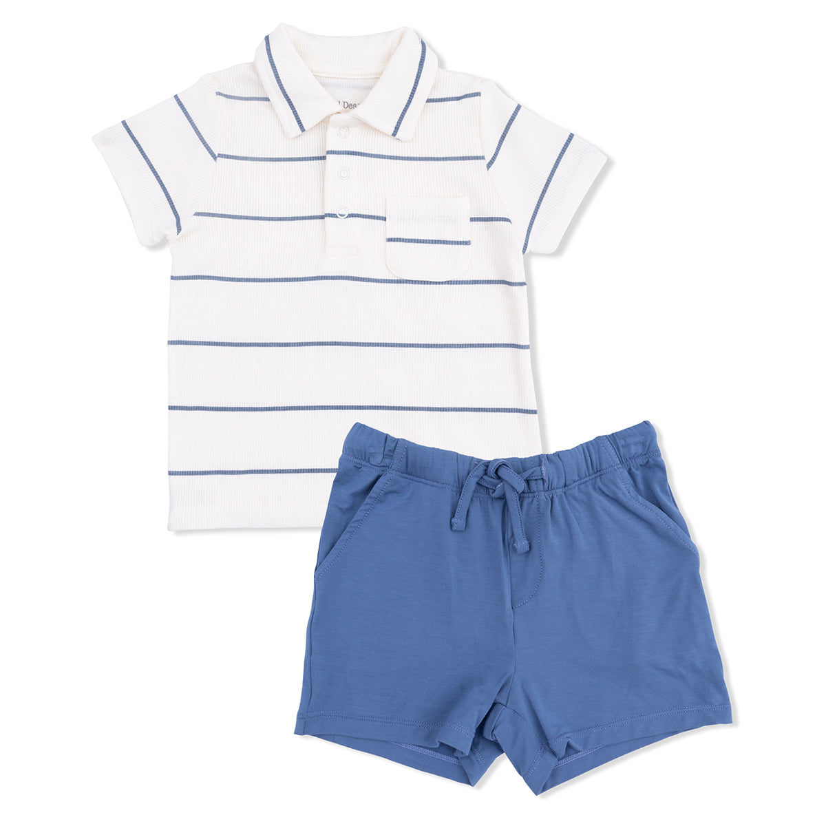 Vintage Stripe Polo with Casual Shorts by Angel Dear