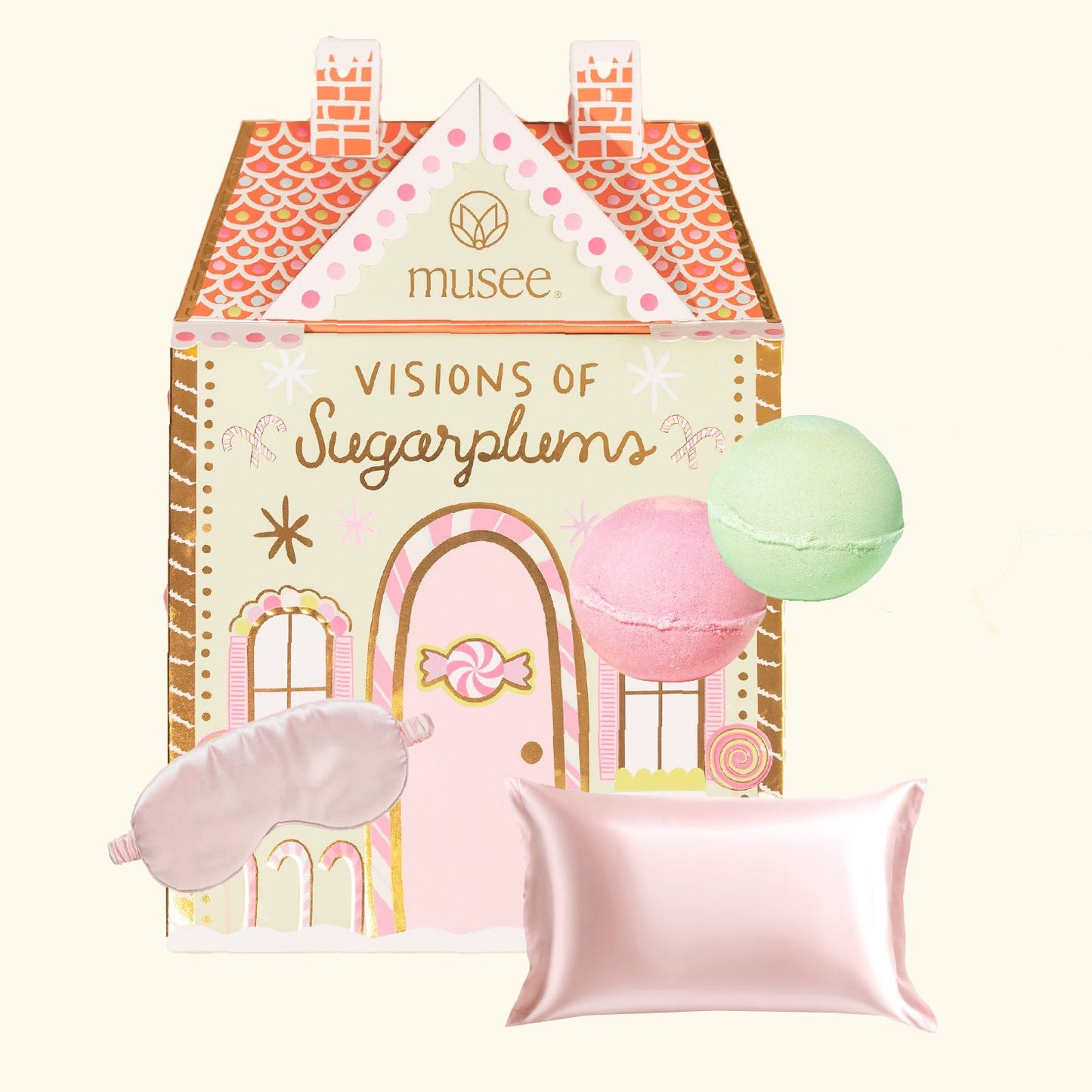 Visions of Sugarplum Bath Balm, Pillowcase and Eye Mask Set by Musee