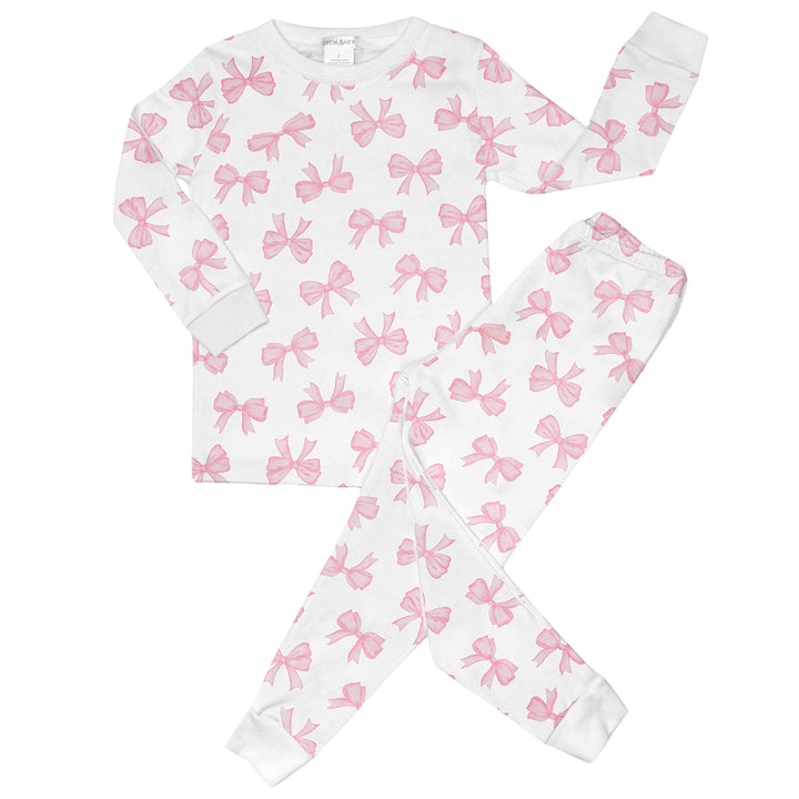 Watercolor Bows Print Pajama Set by Lyda Baby