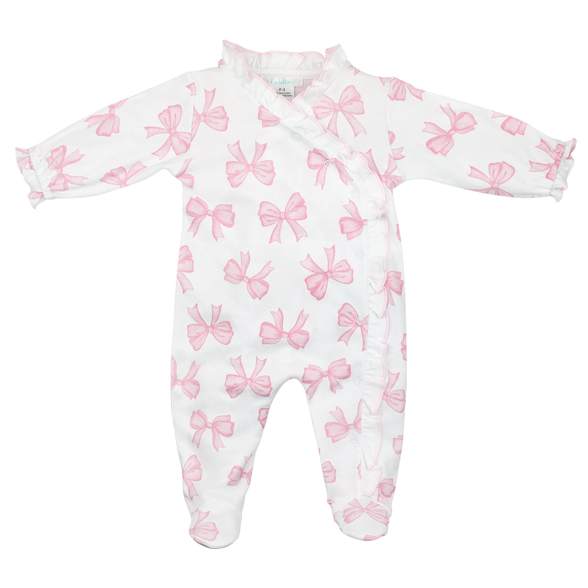 Watercolor Bows Print Footie by Lyda Baby