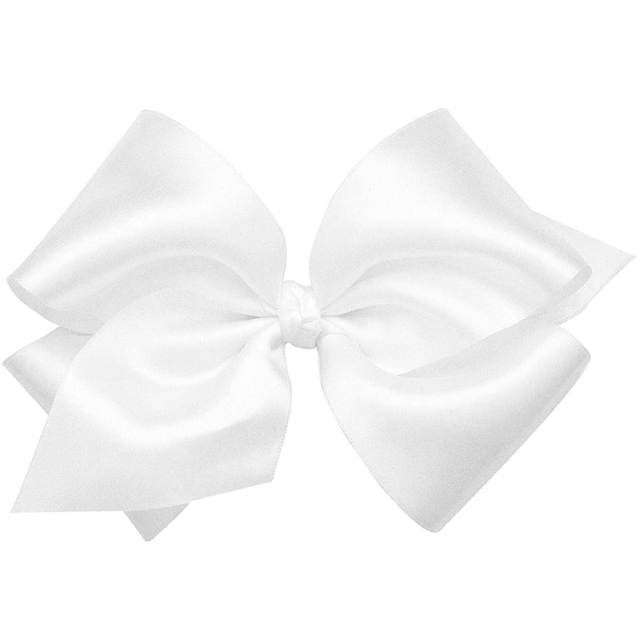 Wee Ones French Classic Satin Bow - White (2 Sizes)