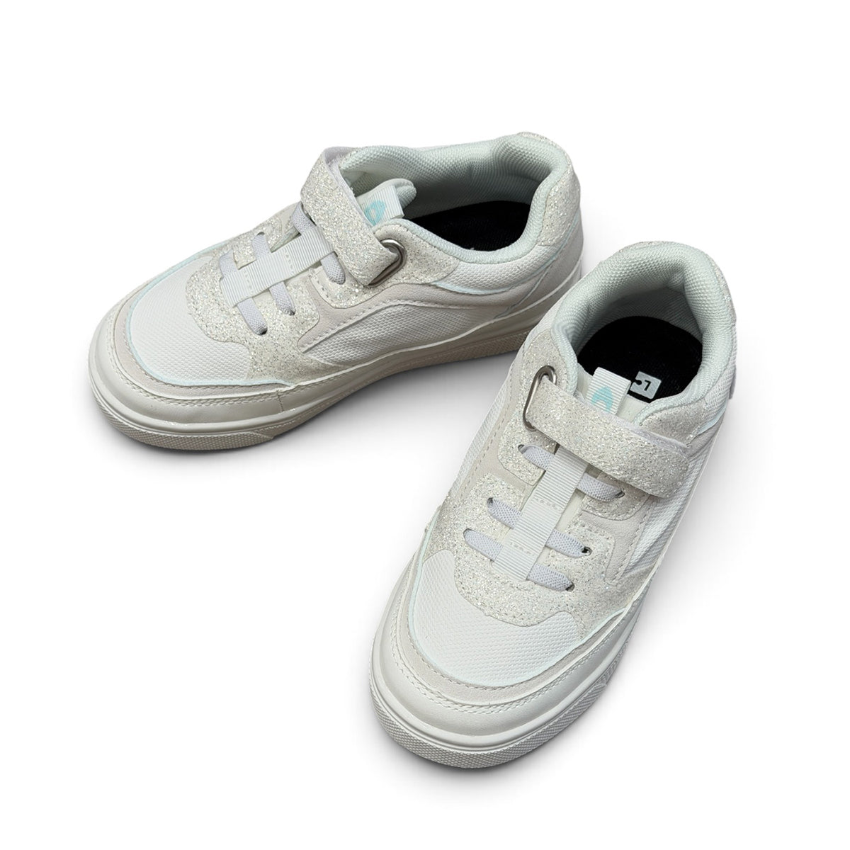 White Alcoa Sneakers with Hook and Loop Closure by Oomphies