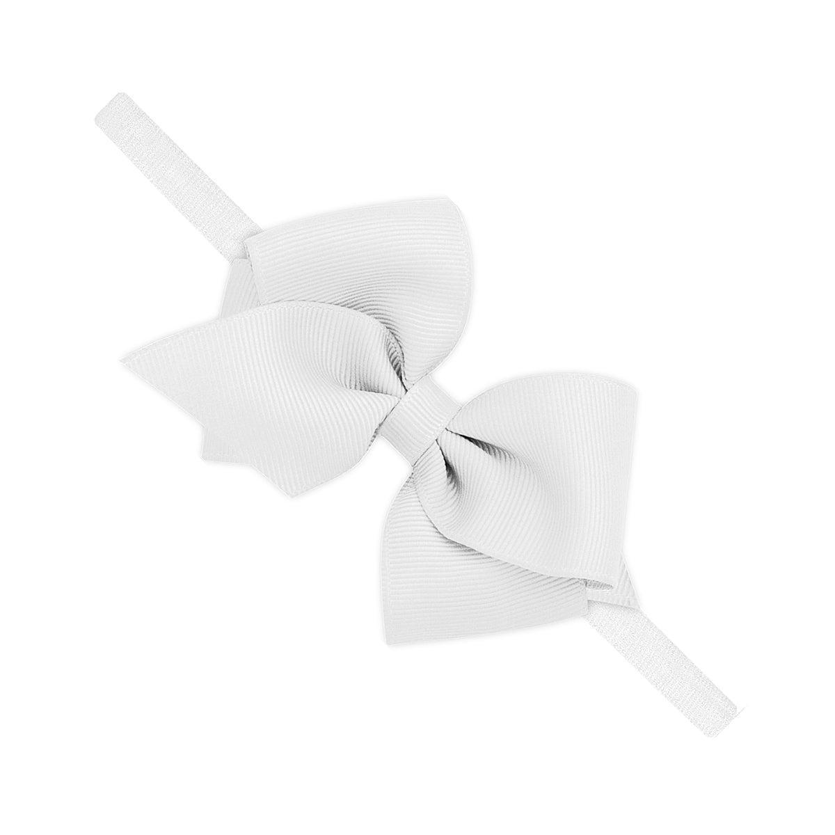 White Extra Small Grosgrain Bow on Nylon Band by Wee Ones