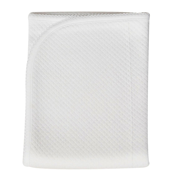 White Picot Trim Milano Quilted Blanket by Nellapima