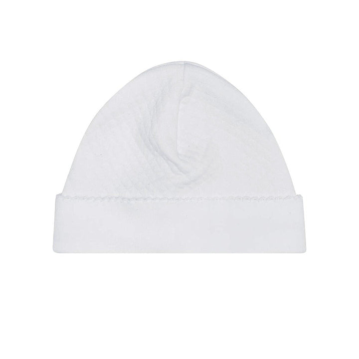 White Picot Trim Milano Baby Hat by Nellapima