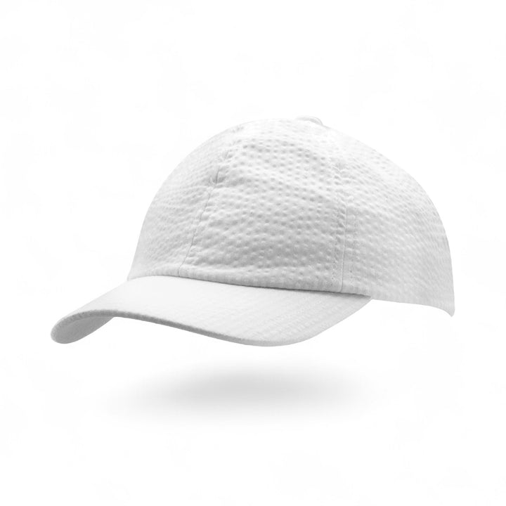 White Seersucker Infant Ball Cap by Wee Ones