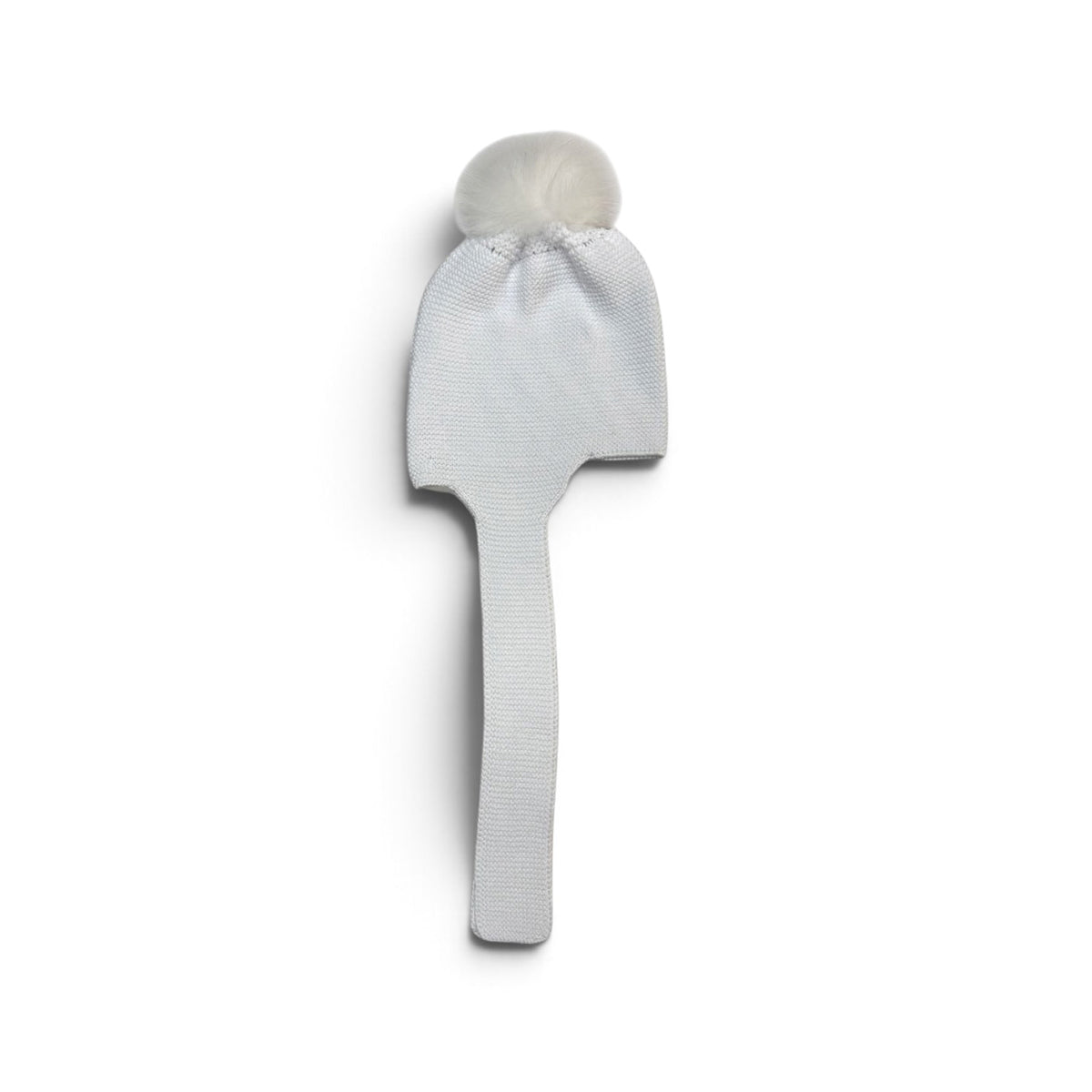 White Wide-Tie Aviator Hat with Pom by Mi Lucero