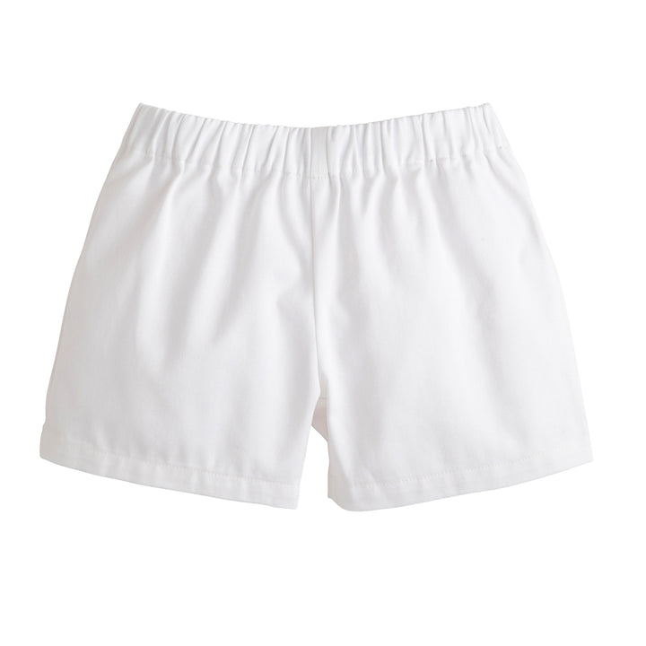 Little English White Twill Shorts