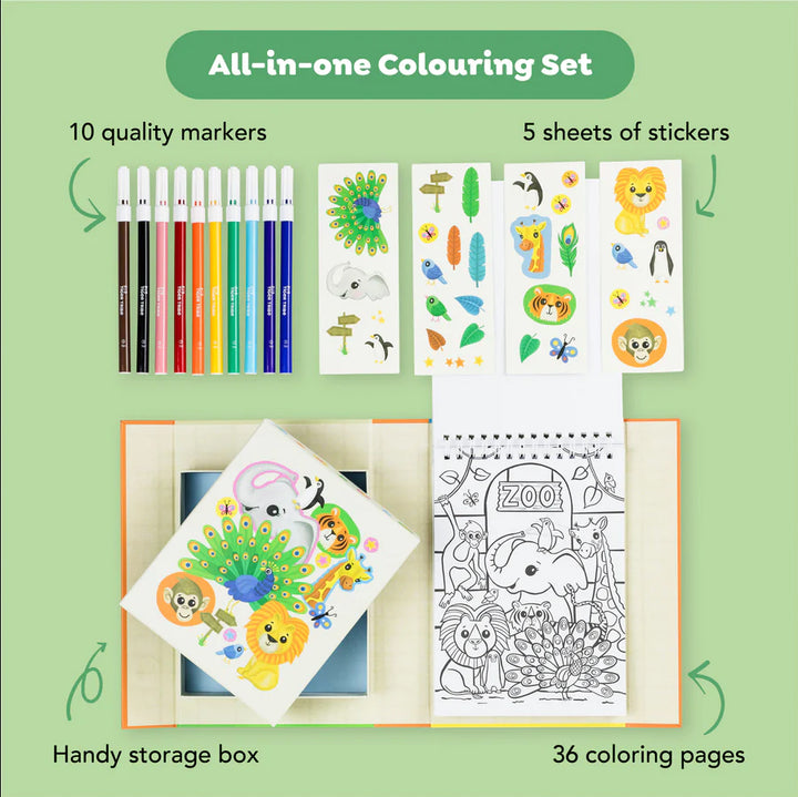 Zoo Coloring Set by Tiger Tribe