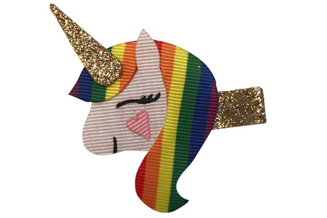 Rainbow Unicorn Sculpture Bow - Flat