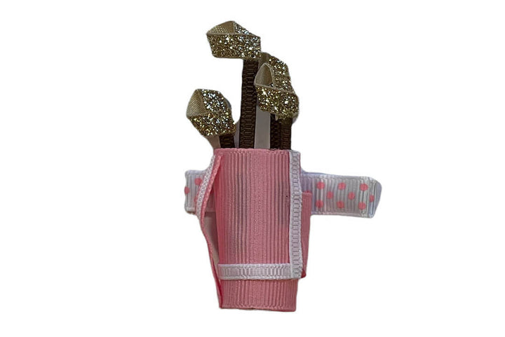 Pink Golf Bag Sculpture Bow