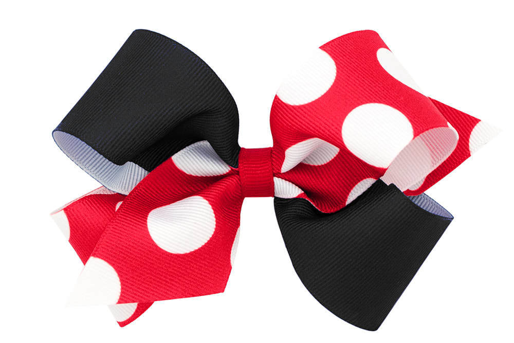 Wee Ones Disney Red Dot Grosgrain Bow (2 sizes)