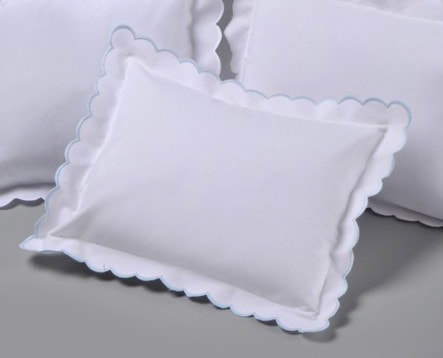 Edward Boutross Pillow - Double Scallop Baby Sham - White