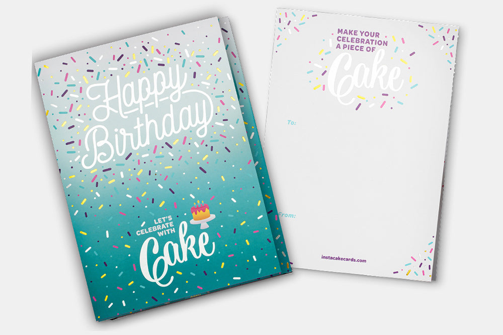 InstaCake Card - Happy Birthday Teal - (2 flavors)