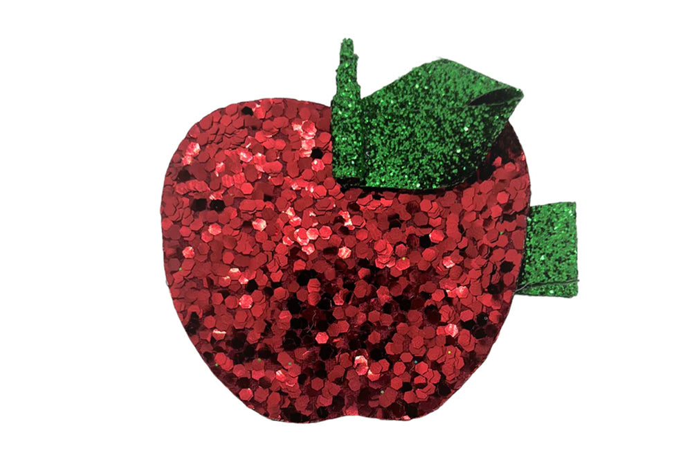 Apple Glitter Sculpture Bow