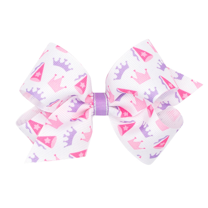 Wee Ones Mini Monogrammed Grosgrain Girls Hair Bow - Light Pink with Hot Pink Initial B
